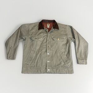 Vintage Marlboro Chore Jacket, Rancher Blanket Lined, Leather Collar  SMALL